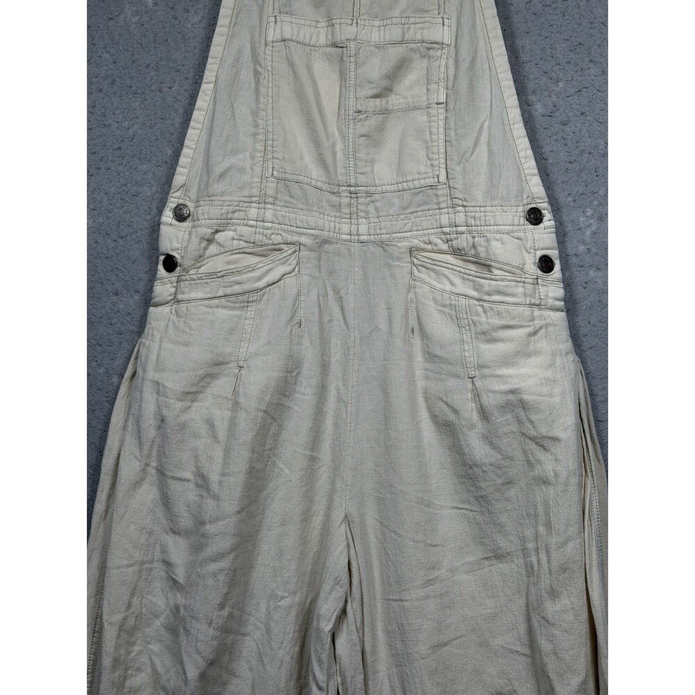 We The Free Free People Overalls Women’s Small Beige Linen Blend Boho Sleeveless - Picture 4 of 13